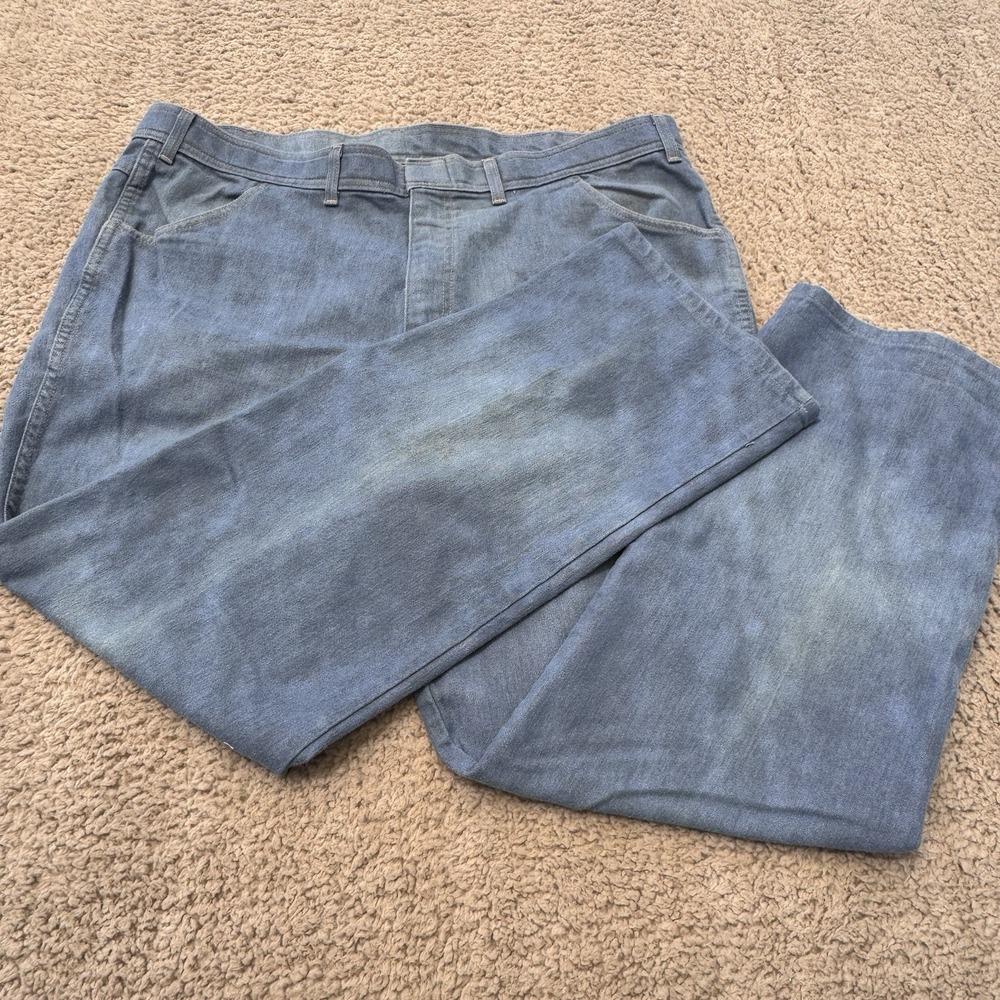 VINTAGE Burlington Stretch Denim Jeans Mens 44x30‎ Medium Blue Made in USA